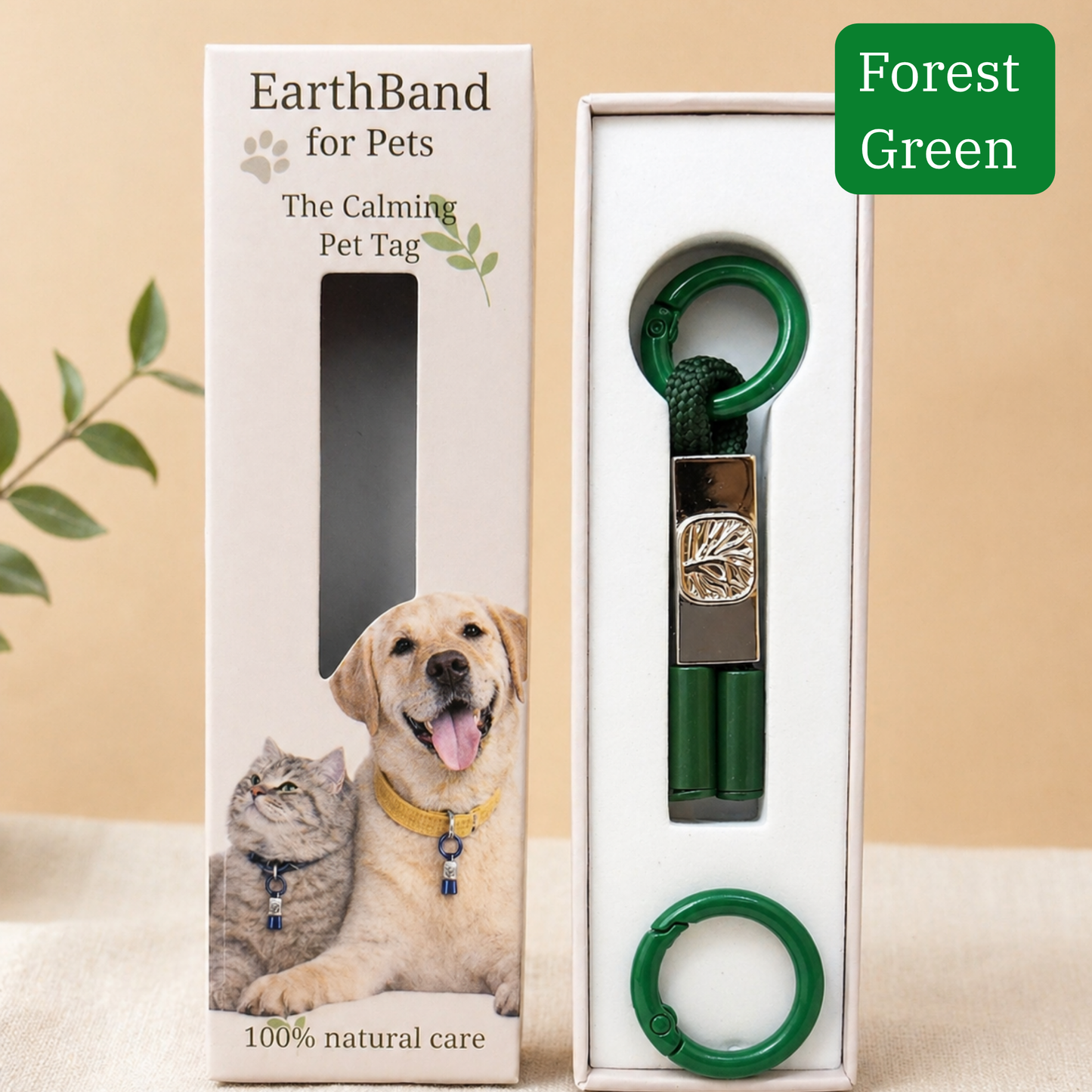 Forest Green Calming Pet Tag