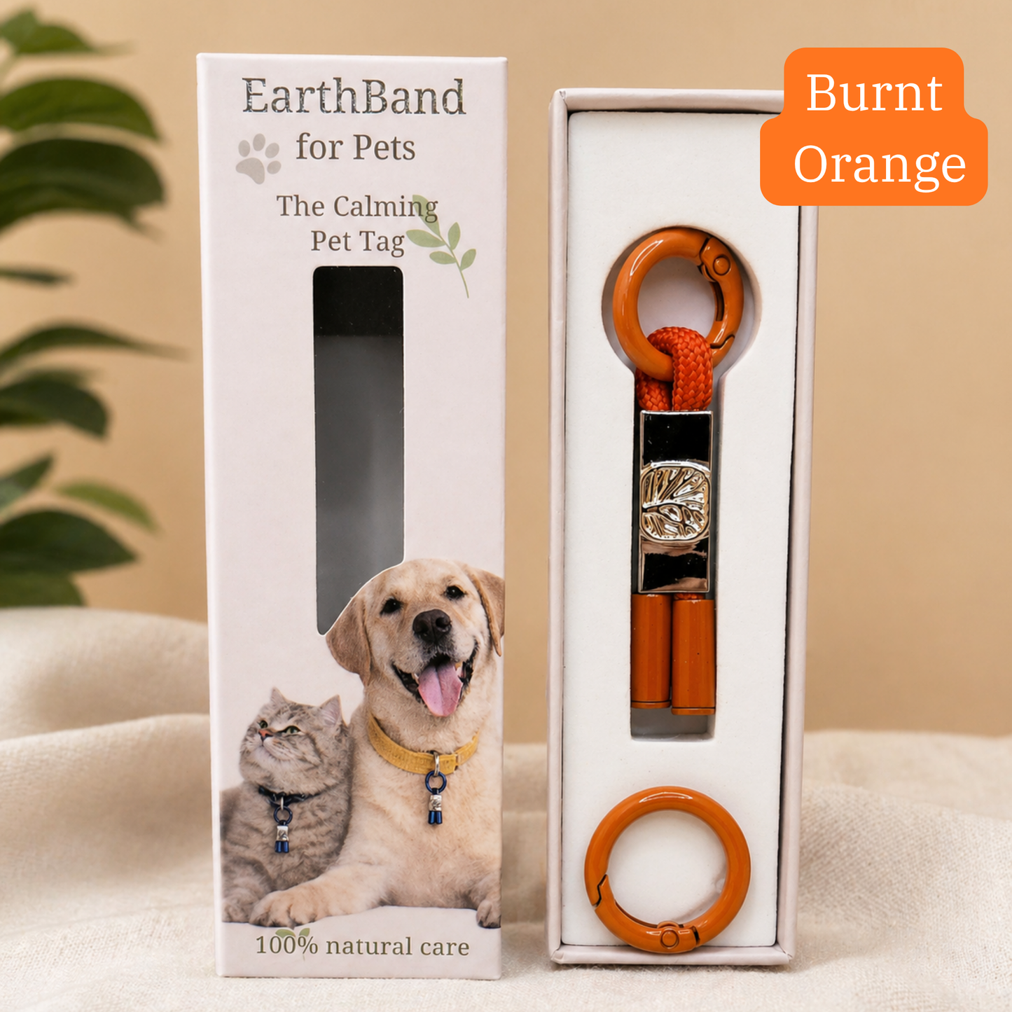 Burnt Orange Calming Pet Tag