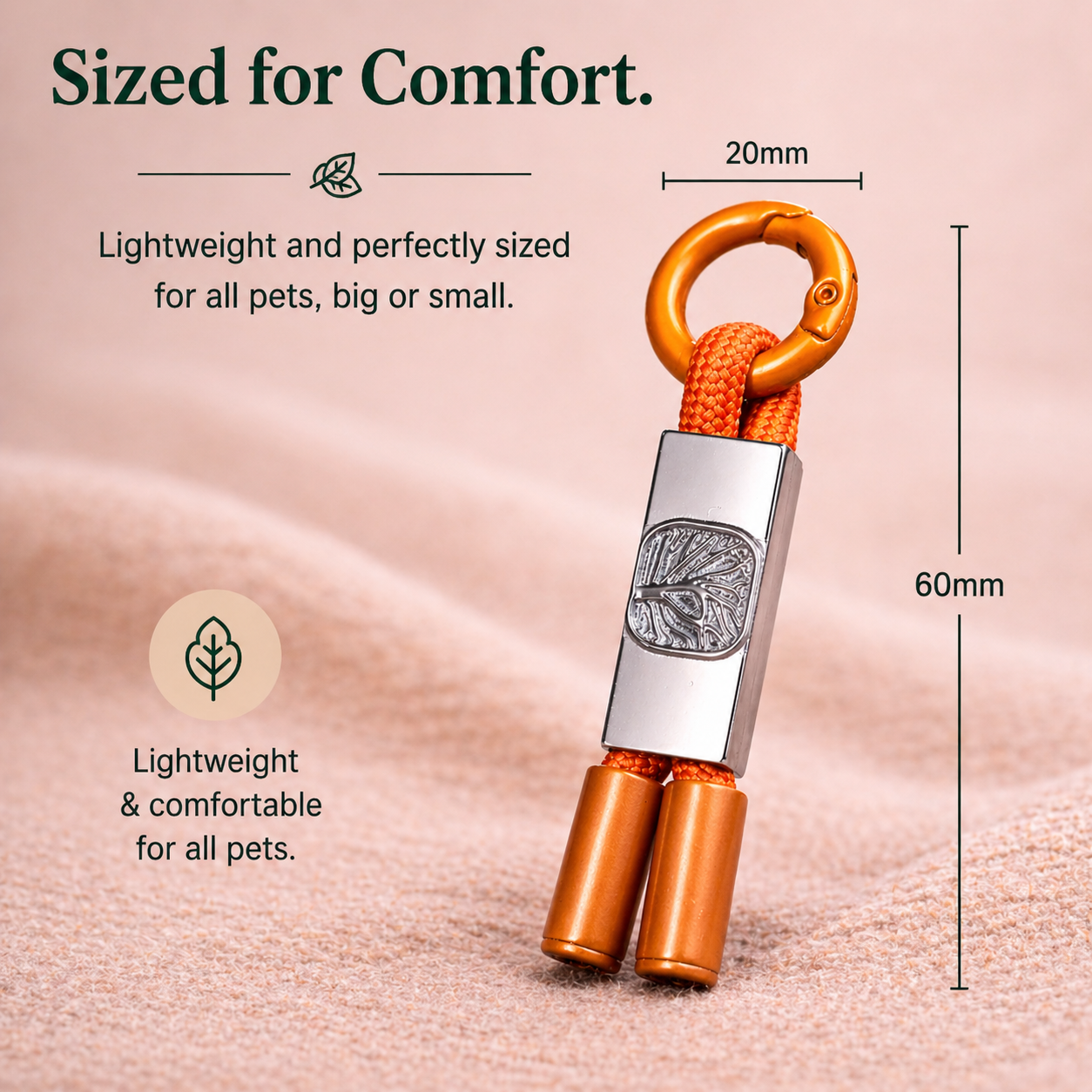 Burnt Orange Calming Pet Tag