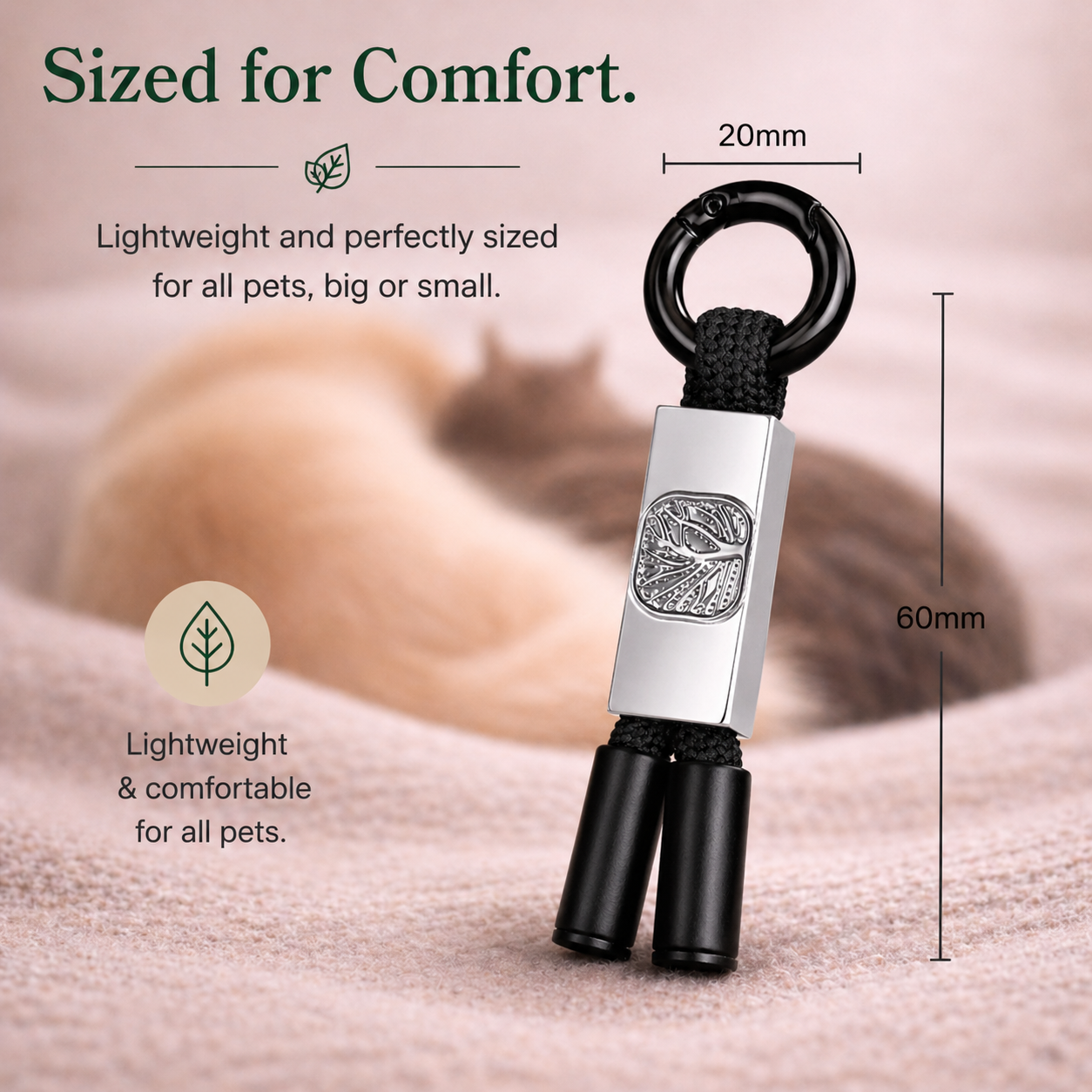Classic Black Calming Pet Tag