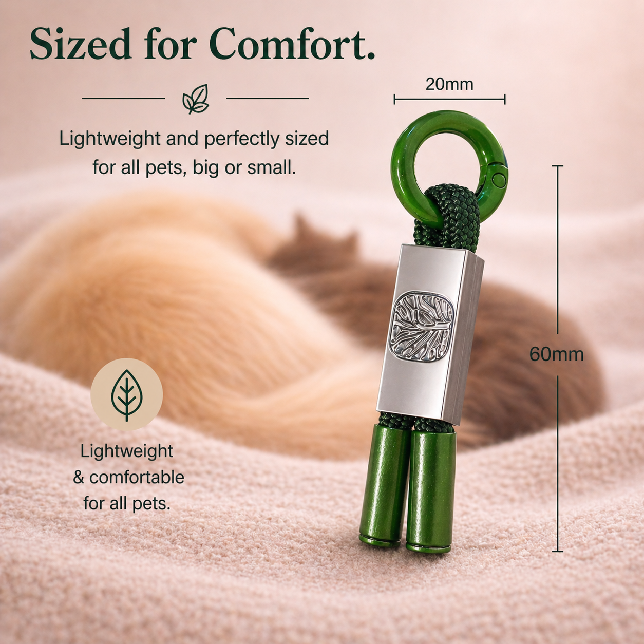 Forest Green Calming Pet Tag