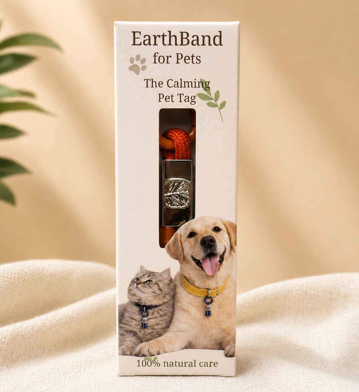 Burnt Orange Calming Pet Tag